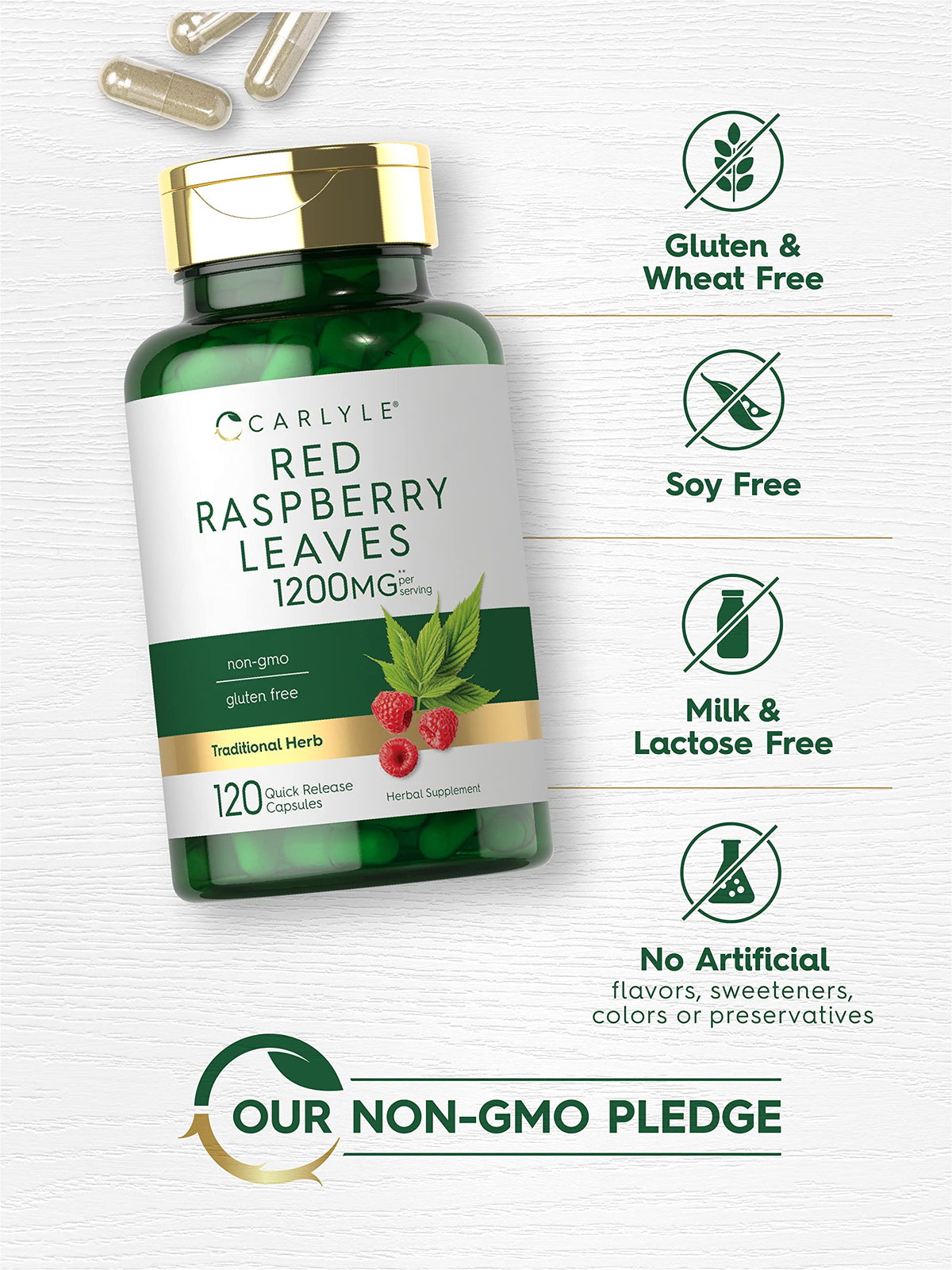 Carlyle Red Raspberry Leaf Capsules - 120 Count - image 4
