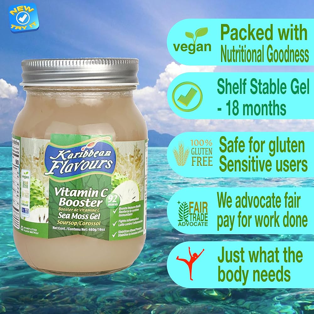 Karibbean Flavours Sea Moss Gel Soursop - 16 Fl Oz - image 4