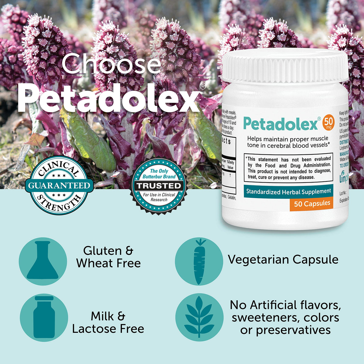 Petadolex Butterbur Extract 50mg PA-Free - 50 Capsules - image 3