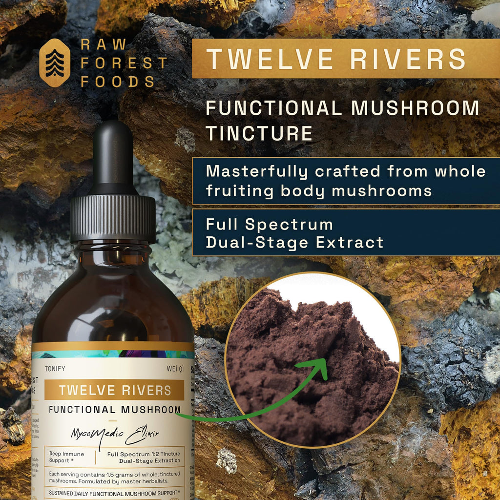RAW Forest Foods Twelve Rivers Functional Mushroom Tincture - 4 Fl Oz - image 2