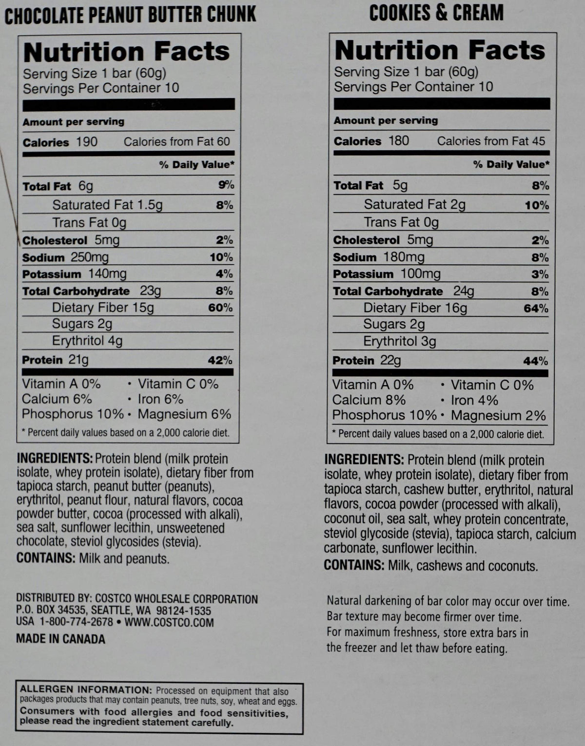 Kirkland Signature Protein Bars Chocolate Peanut Butter & Cookies Cream - image 4