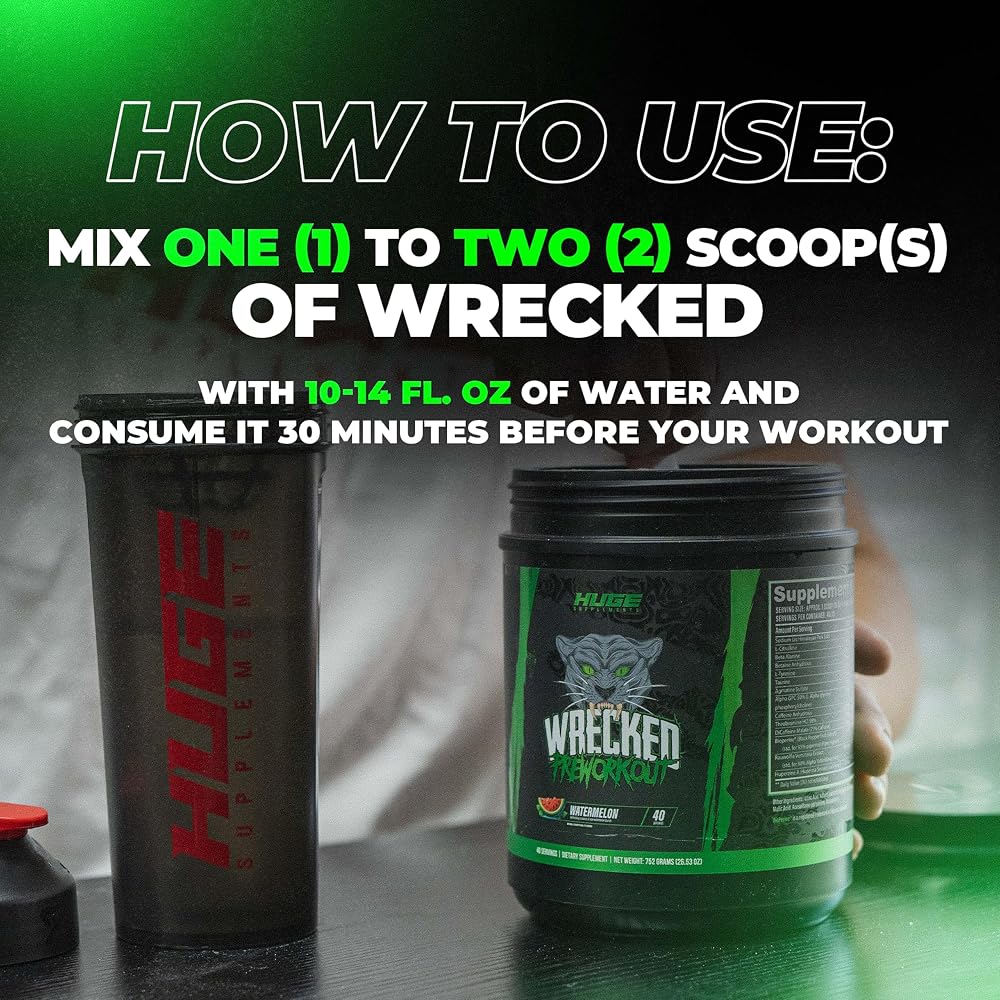 Huge Supplements Wrecked Pre Workout, Advanced Formula, Boosts