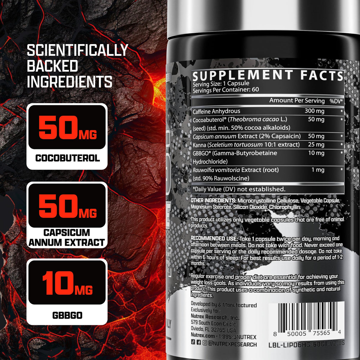 Nutrex Research Lipo-6 Hardcore Energy Thermogenic Capsules - 60 Count - image 5