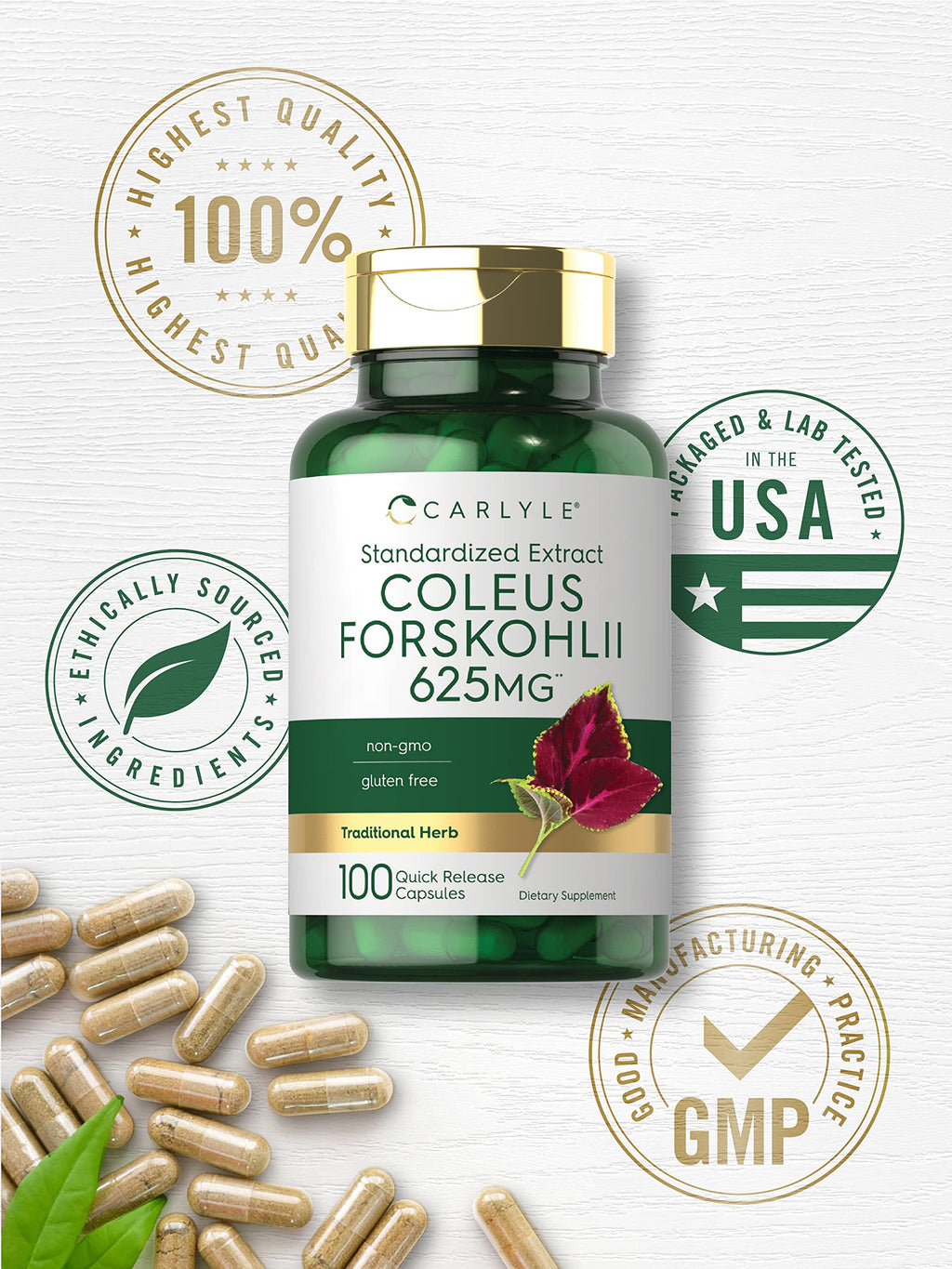 Carlyle Coleus Forskohlii Standardized Extract - 100 Capsules - image 5
