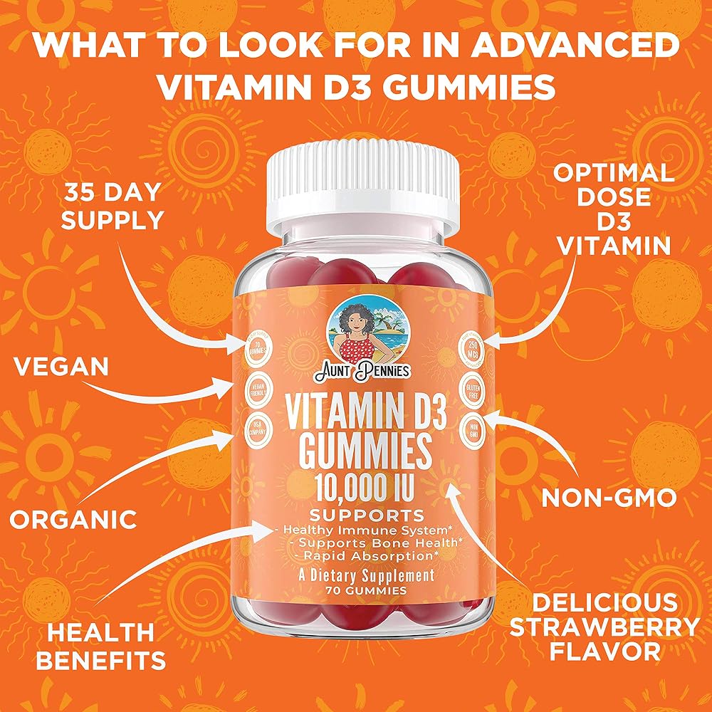 flexSTICK Vitamin D3 10000 IU Gummies Immune Support - 70 Gummies - image 2