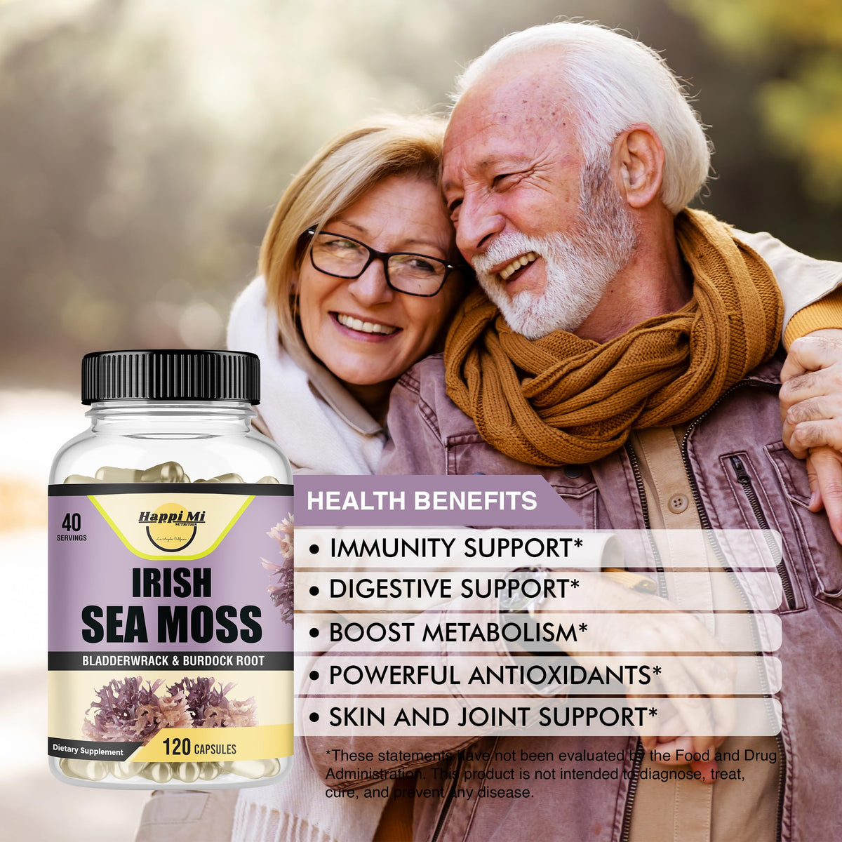 Happi Mi Nutrition Irish Seamoss Capsules 2625mg - 120 Capsules - image 5