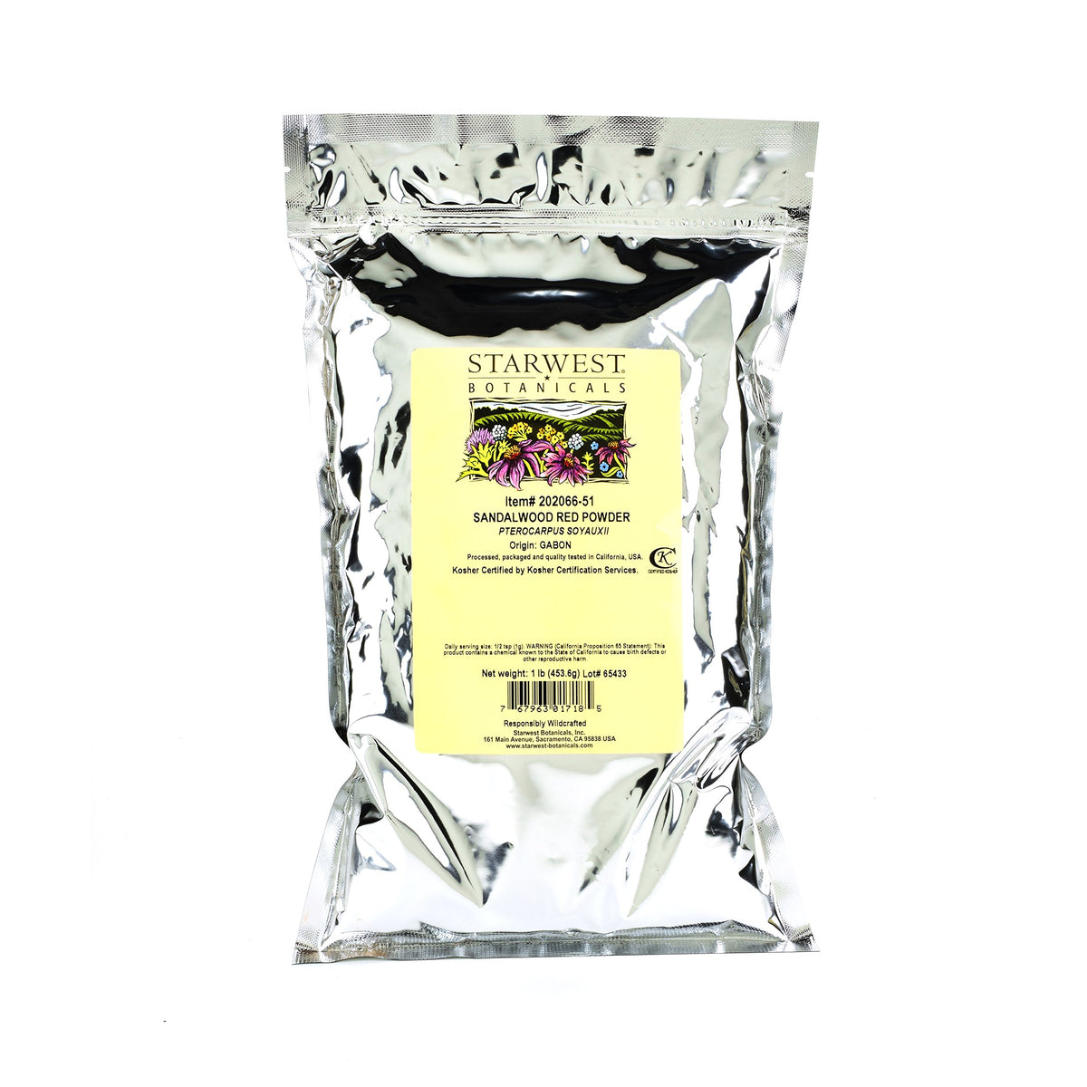Starwest Botanicals Red Sandalwood Powder Wild Crafted - 1 Pound