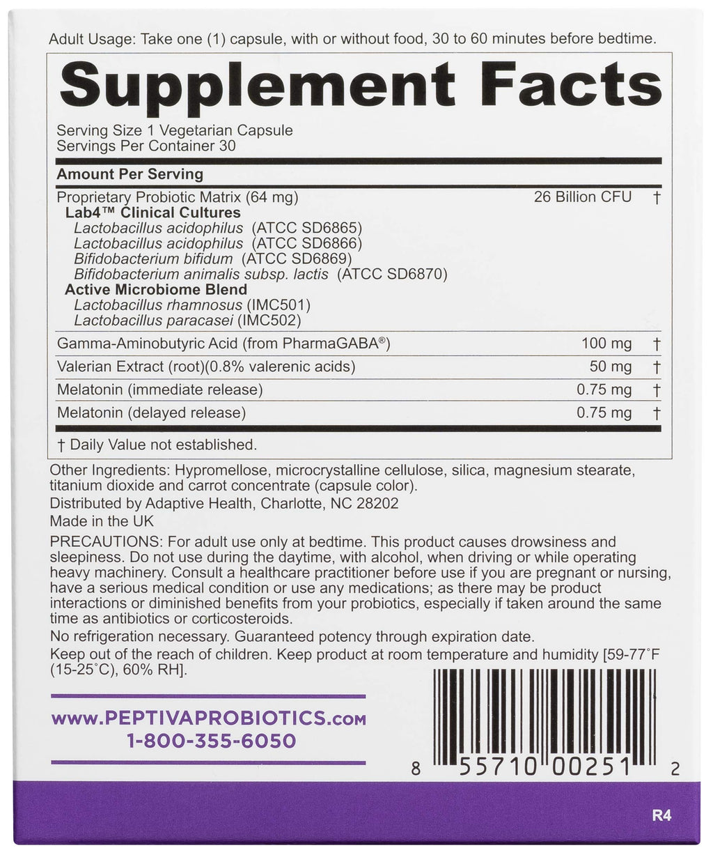 Peptiva Sleep Support Probiotic with Melatonin - 30 Capsules - image 5