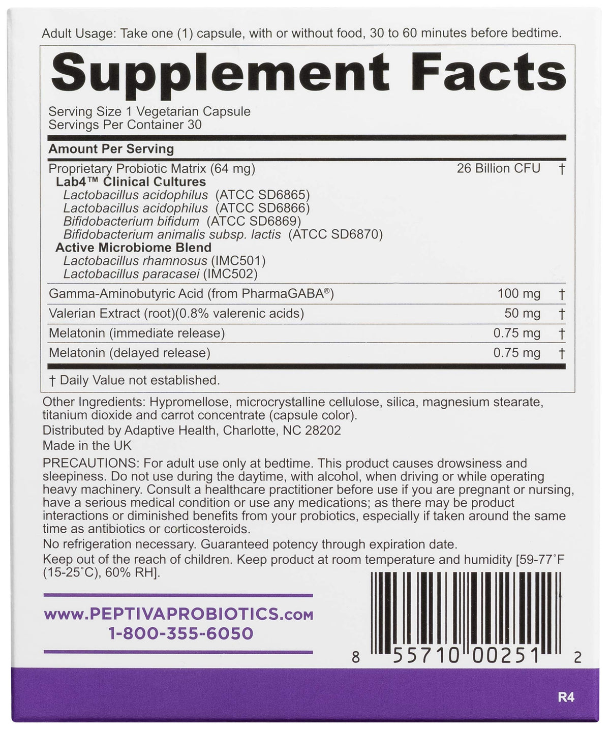 Peptiva Sleep Support Probiotic with Melatonin - 30 Capsules - image 5