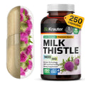 BIO KRAUTER Milk Thistle Supplement for Liver Support - 250 Capsules
