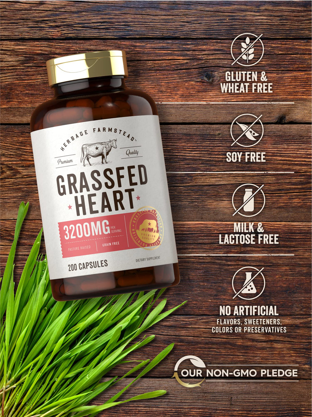 Carlyle Grass Fed Beef Heart Supplement - 200 Capsules - image 4