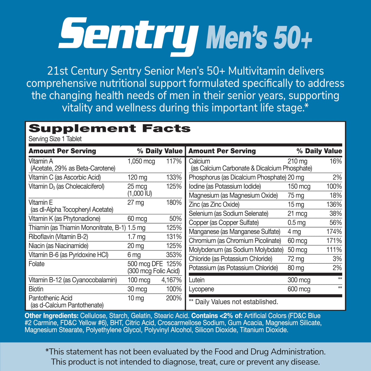 21st Century Sentry Senior Men 50+ Multivitamin - 100 Tablets - image 13