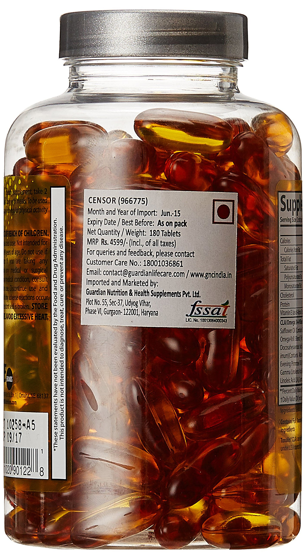 NDS Nutrition Censor Body Toner CLA Fat Loss Formula - 180 Softgels - image 4