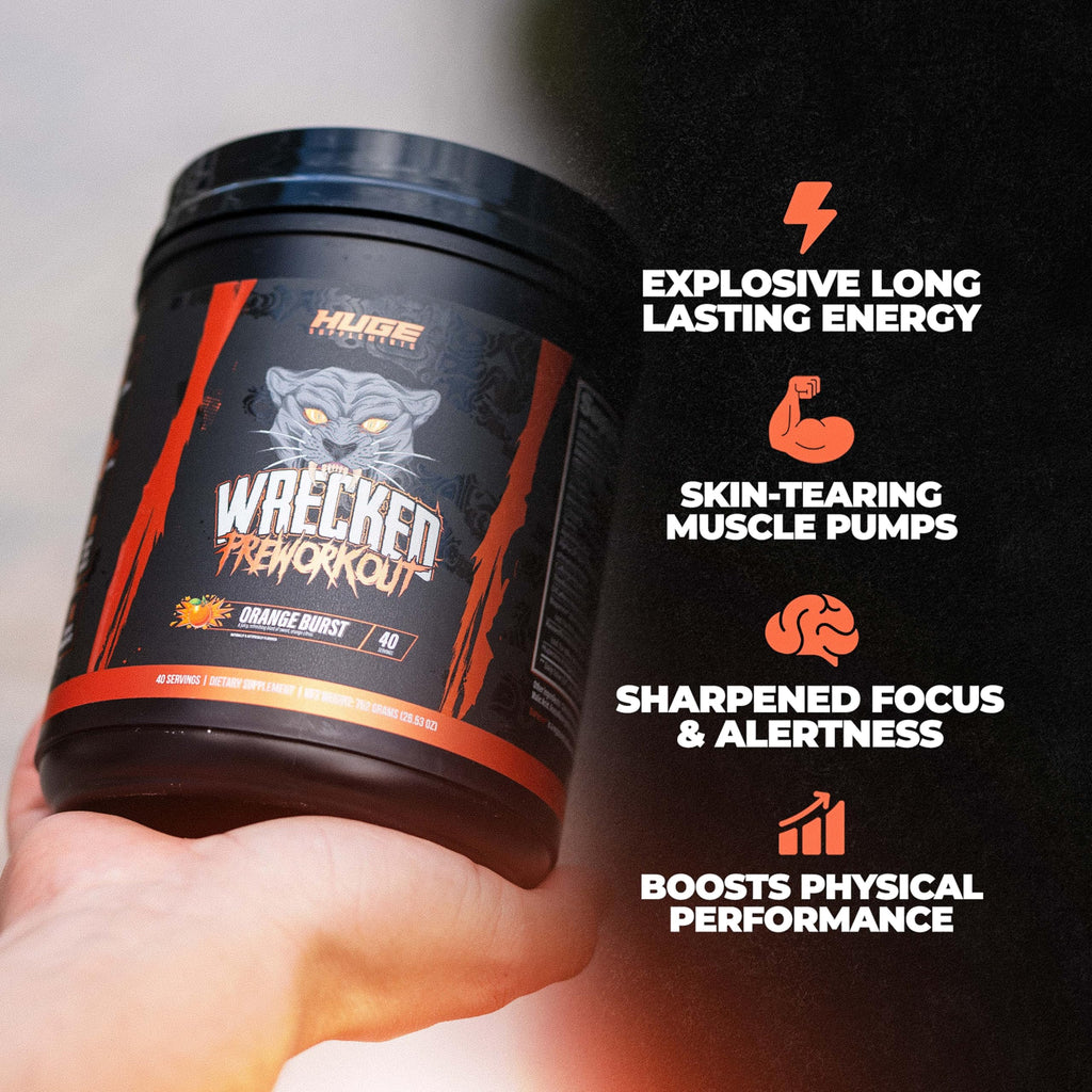 Huge Supplements Wrecked Pre Workout, Advanced Formula, Boosts