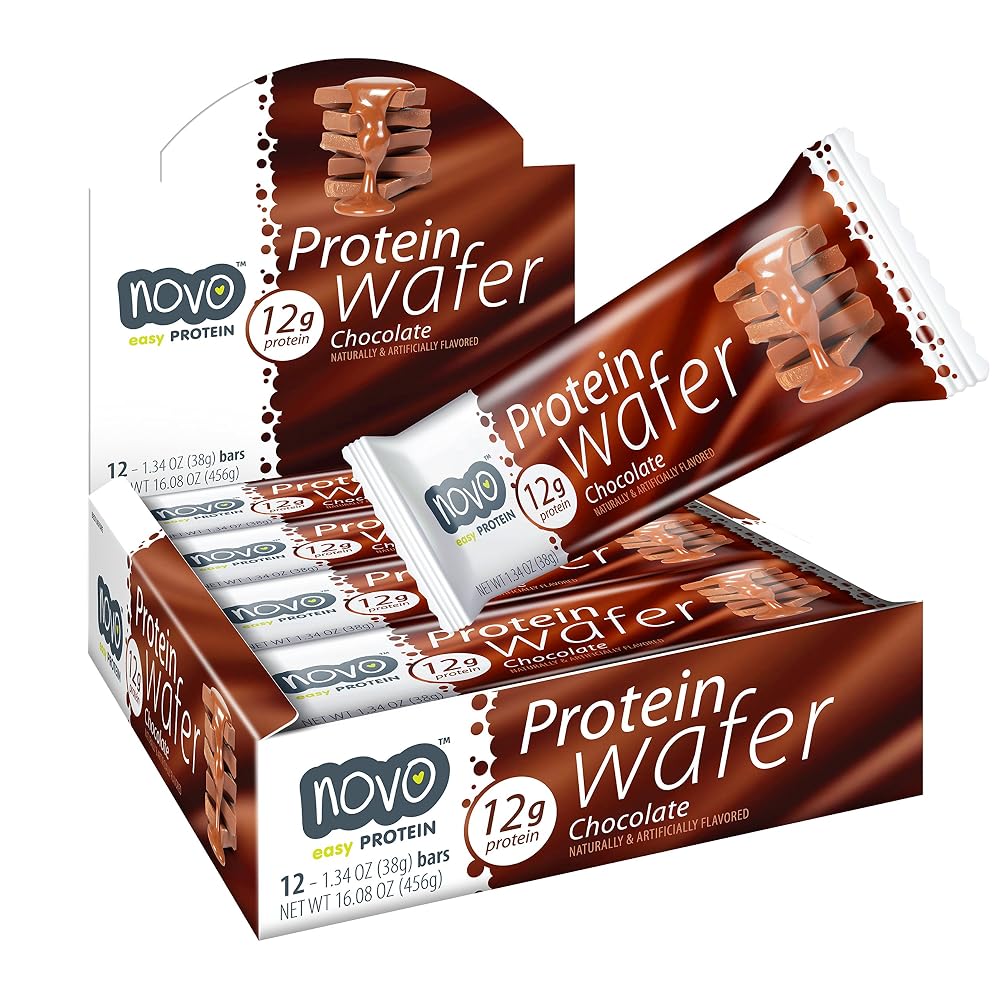 SNOVO Novo Protein Energy Wafer Bar Chocolate - 12 Pack