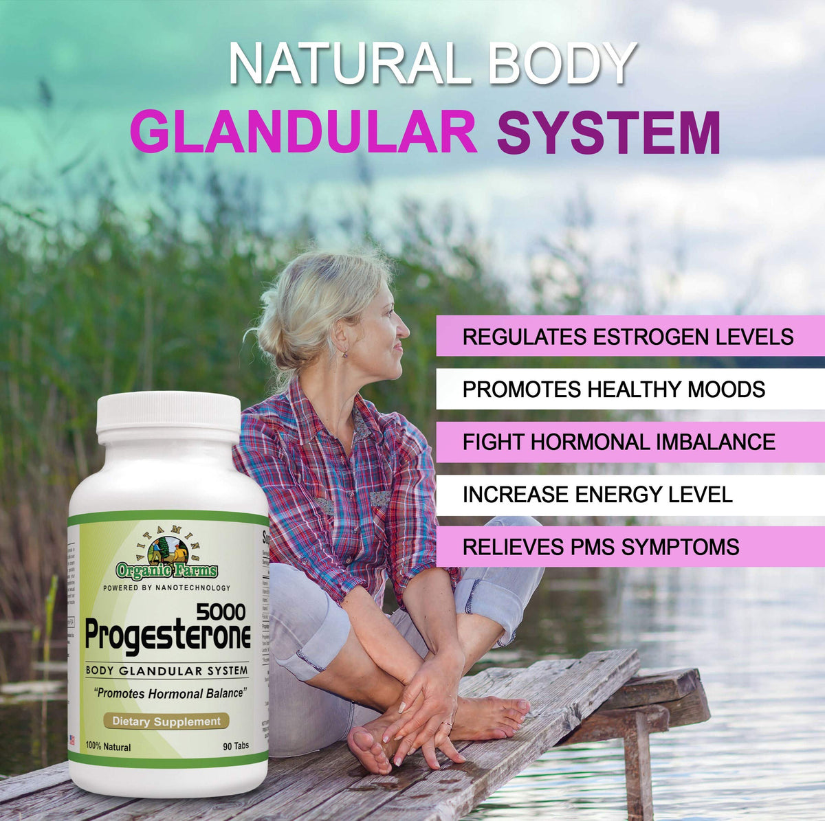 Organic Farms Vitamins Progesterone 5000 - 90 Tablets - image 4