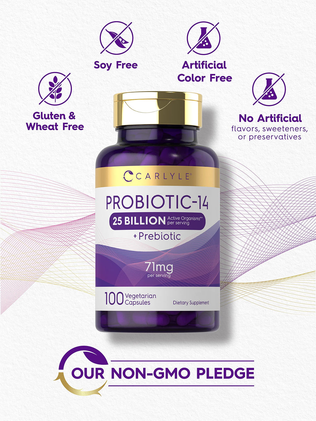 Carlyle Probiotics 25 Billion CFU with Prebiotics - 100 Capsules - image 4
