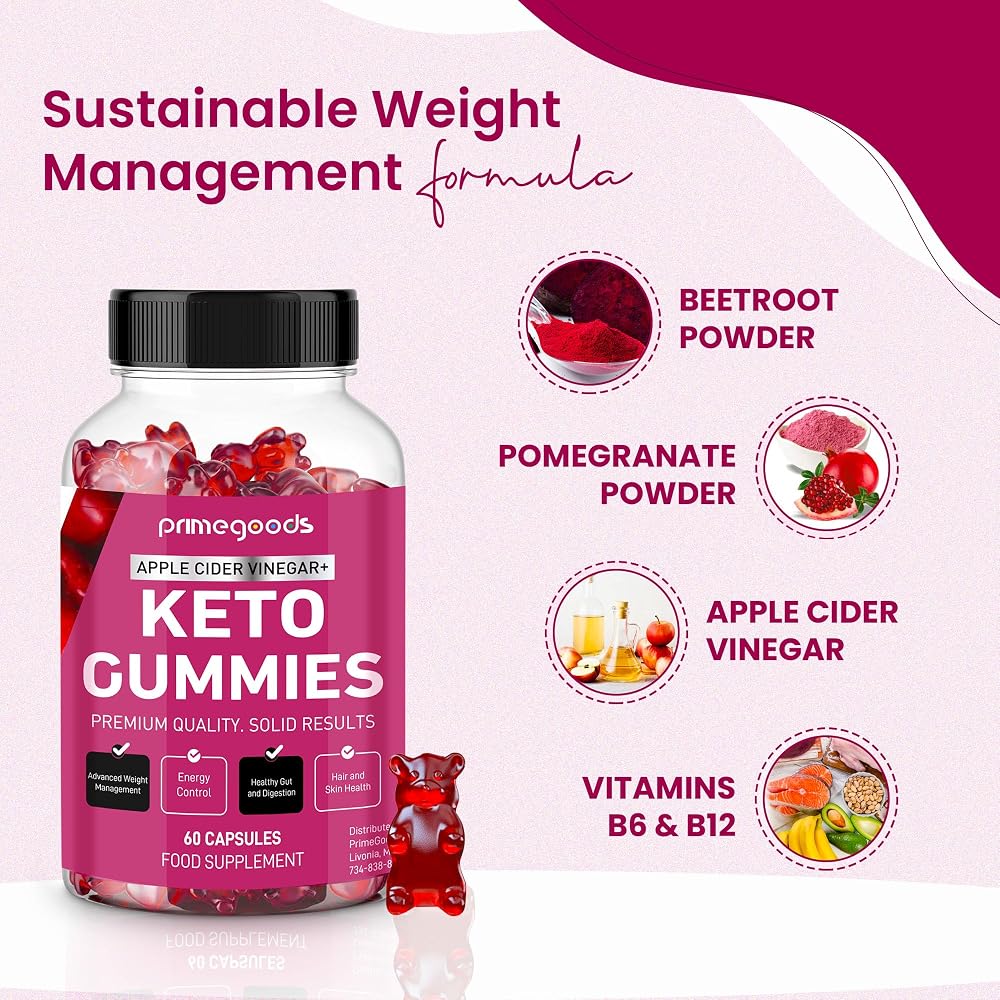PrimeGoods Keto ACV Gummies Advanced Weight Loss Formula - 60 Count - image 4