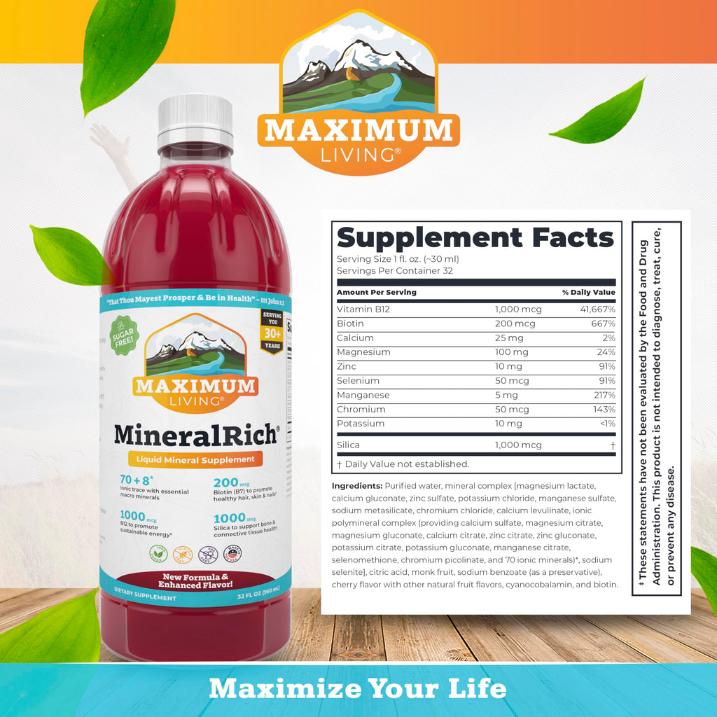 Maximum Living MineralRich Trace Minerals - 32 fl oz - image 3
