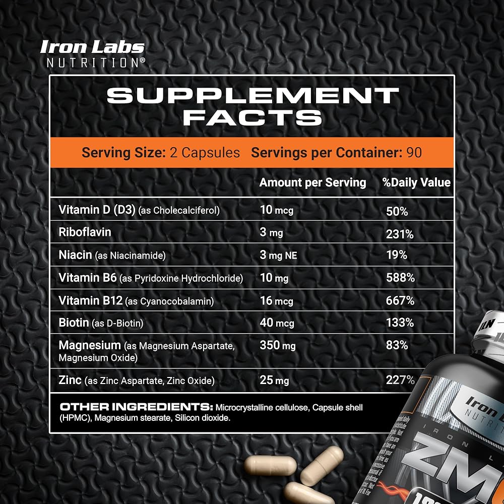 Iron Labs Nutrition ZM6 High Strength Zinc Magnesium - 180 Capsules - image 2