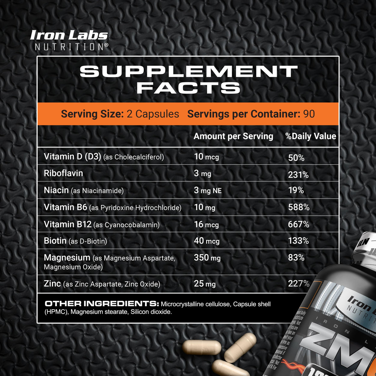 Iron Labs Nutrition ZM6 High Strength Zinc Magnesium - 180 Capsules - image 2