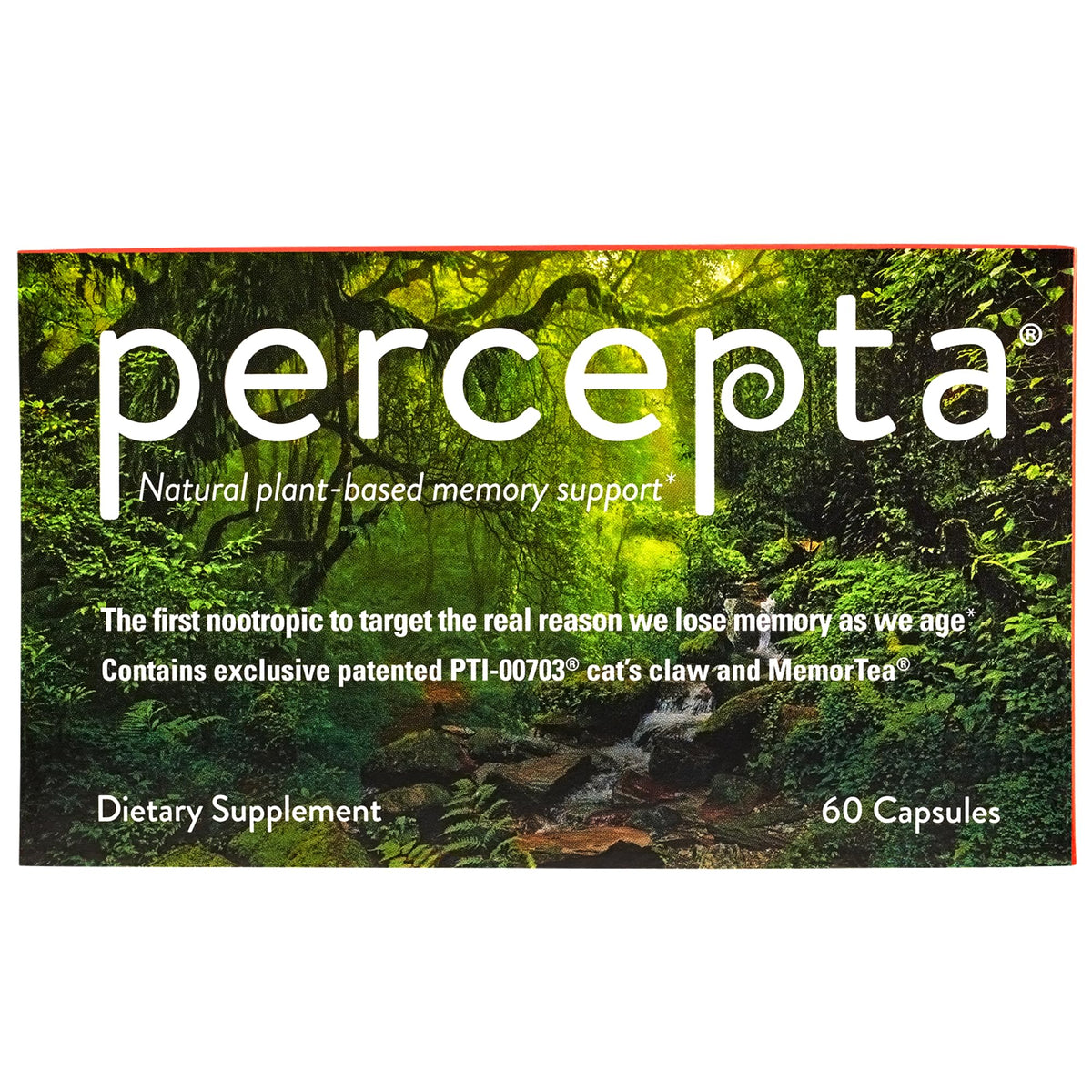 Percepta Plant-Based Memory Support Brain Booster - 60 Capsules