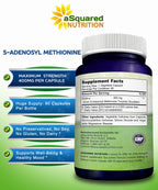aSquared Nutrition SAM-e 400mg Supplement - 90 Capsules - image 6