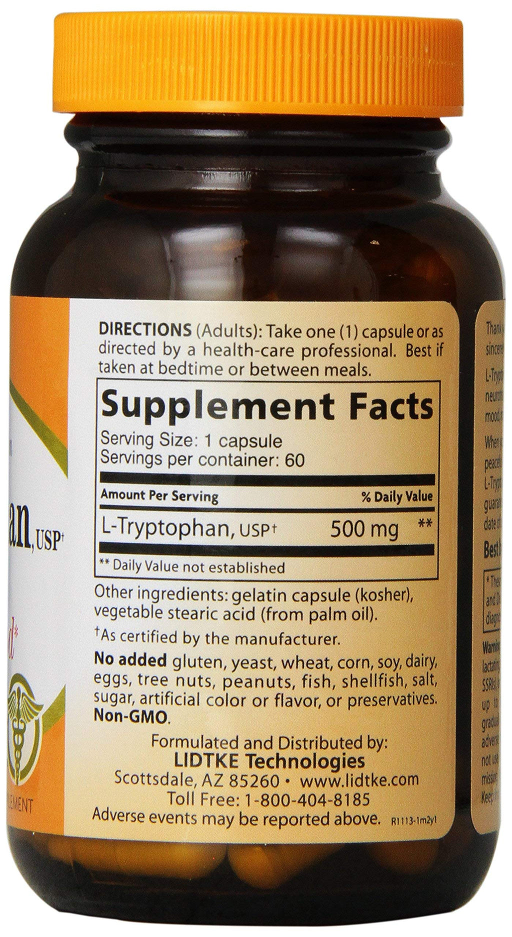 Lidtke L-Tryptophan Capsules - 60 Capsules - image 3
