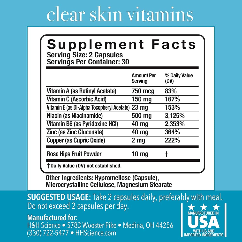 Balanced Skin Clear Skin Vitamins for Acne Control - 30 Capsules - image 3