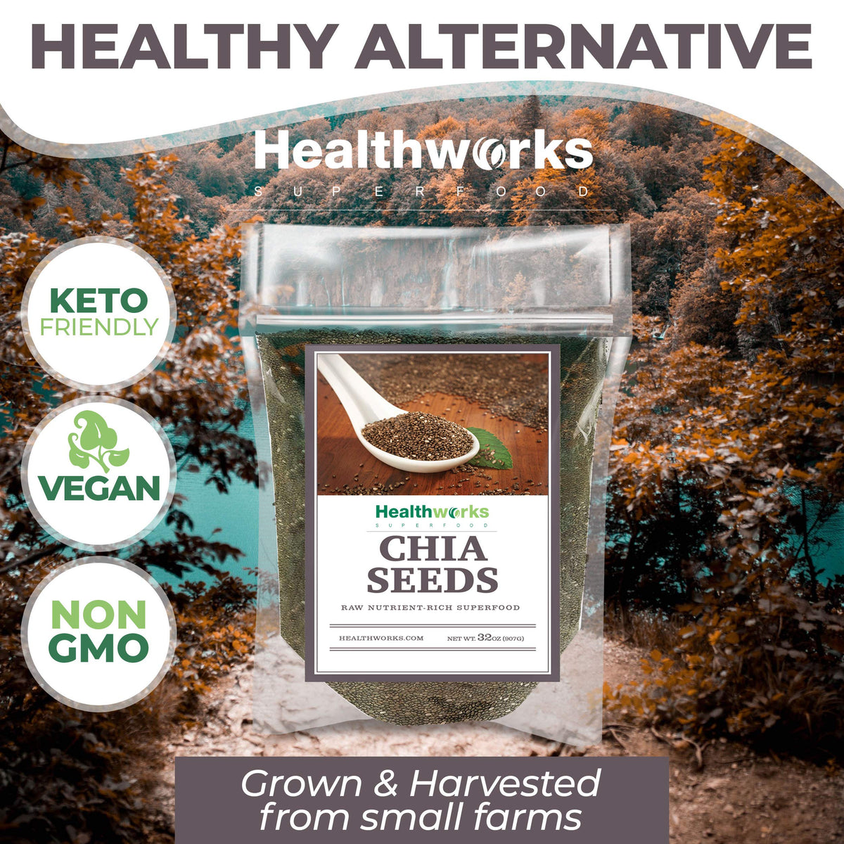 Healthworks Superfoods Natural Raw Chia Seeds - 2 lb - image 5