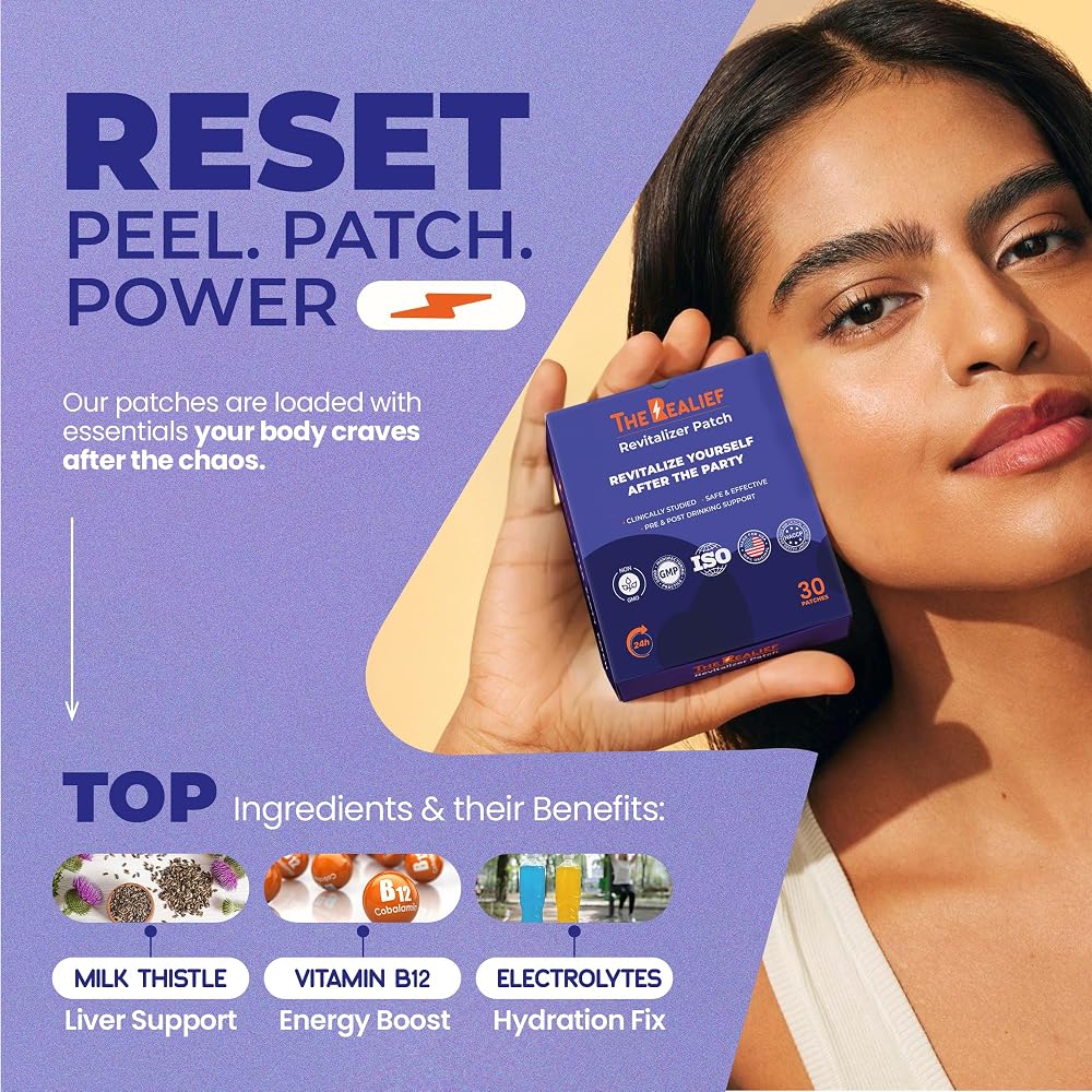 The Realief Post-Party Recovery Patches with B12 & Milk Thistle - 30 Pack - image 2