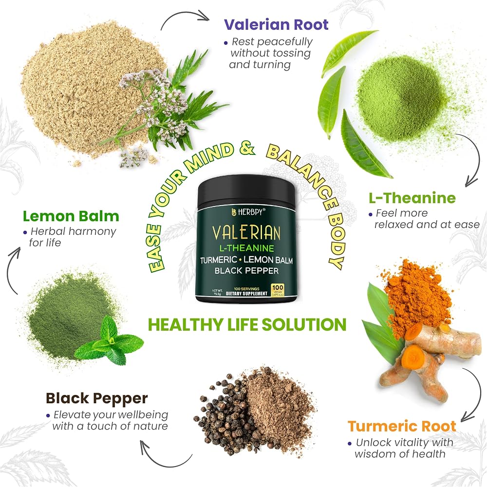 Herbpy Valerian Root Extract 5-in-1 Capsules - 100 Count - image 4