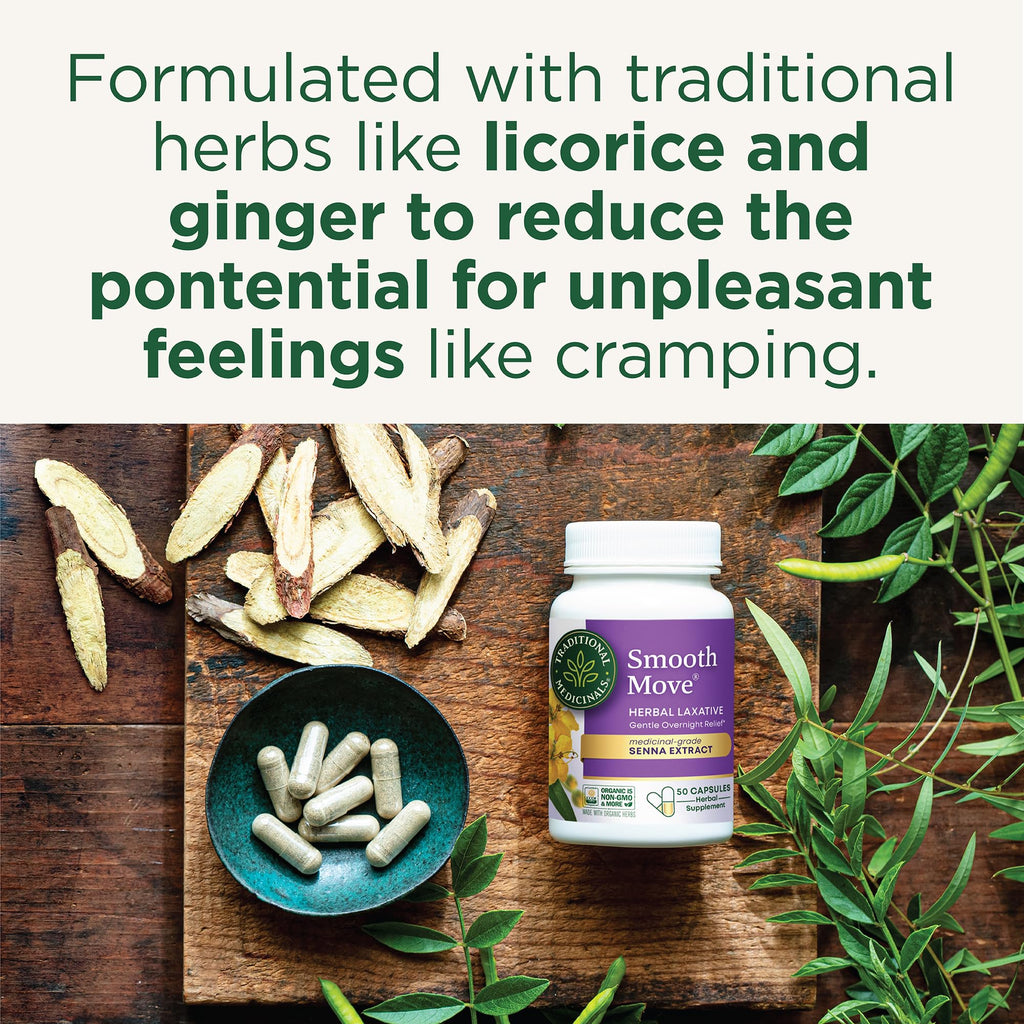 Traditional Medicinals Smooth Move Organic Senna Laxative - 50 Capsules - image 2