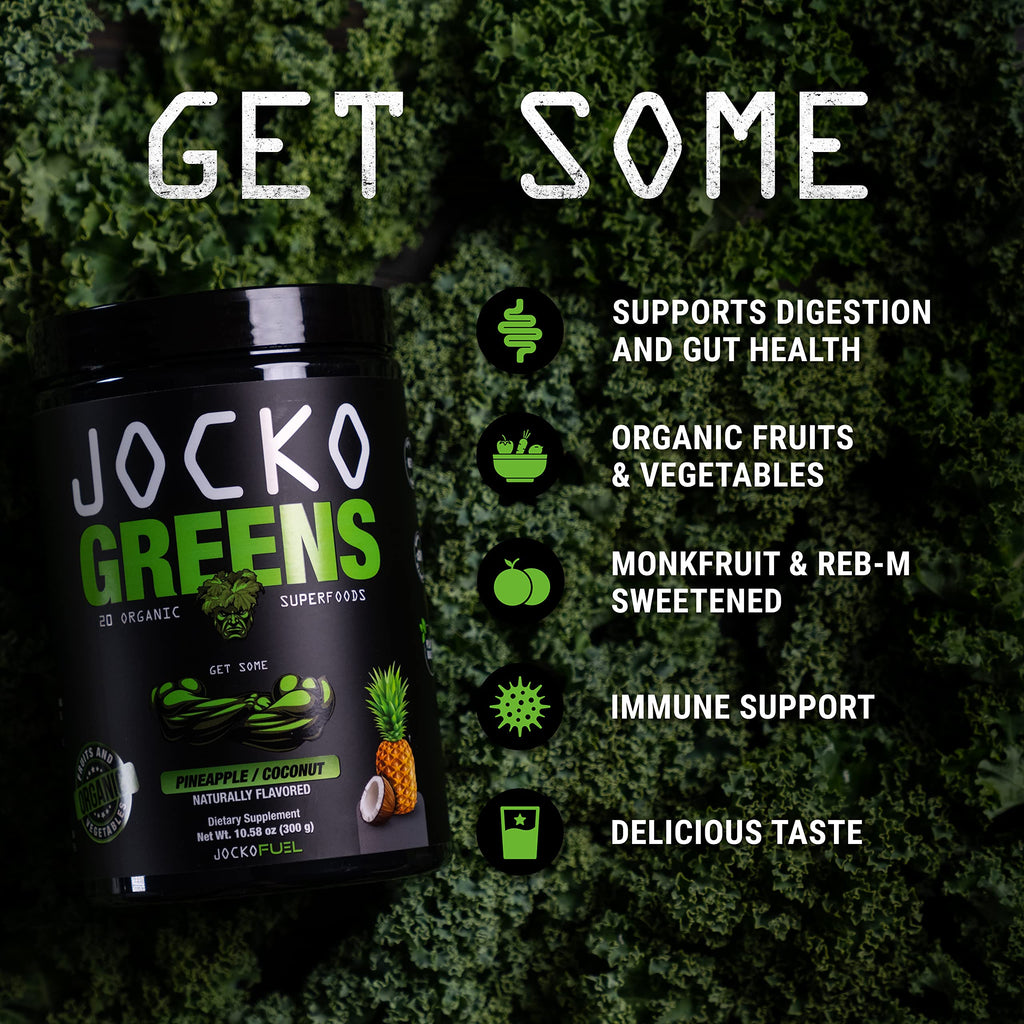 Jocko Fuel Greens Powder (Coconut/Pineapple Flavor) - Organic Greens