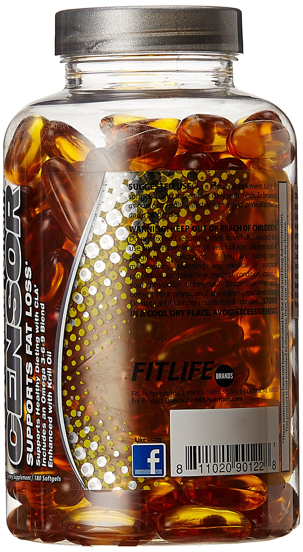 NDS Nutrition Censor Body Toner CLA Fat Loss Formula - 180 Softgels - image 3