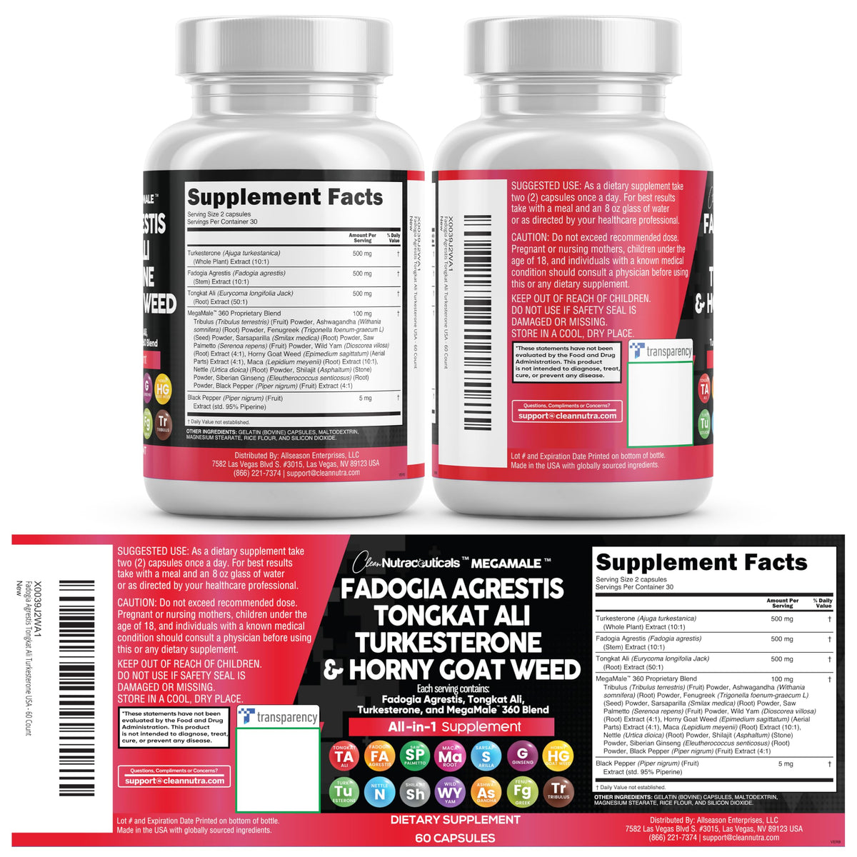 Clean Nutraceuticals Fadogia Agrestis Tongkat Ali Turkesterone - 60 Capsules - image 9