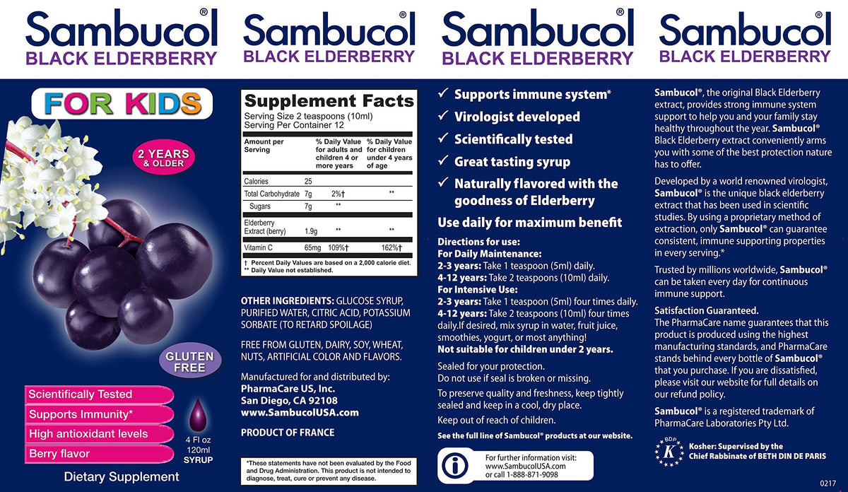 Sambucol Black Elderberry for Kids Syrup - 4 Fl Oz - image 2