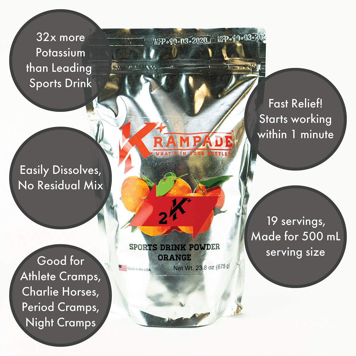 Krampade High Potassium Electrolytes Powder Orange - 19 Servings - image 9