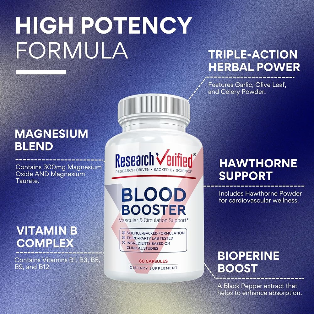 Research Verified Blood Booster Supplement - 360 Capsules - image 3