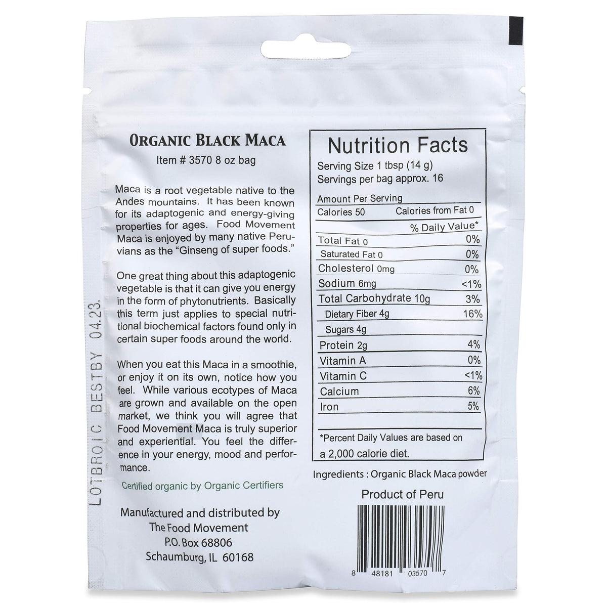 The Food Movement Organic Maca
