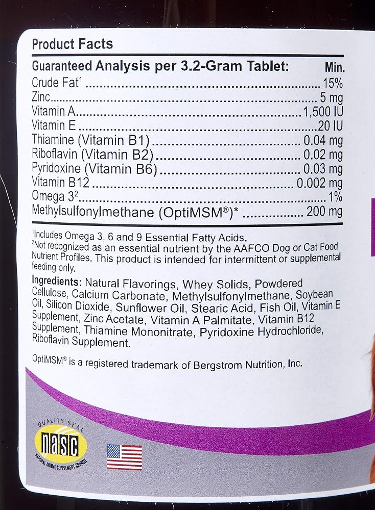 Comfort DermGard Skin and Coat Supplement for Dogs - 60 Tablets - image 3