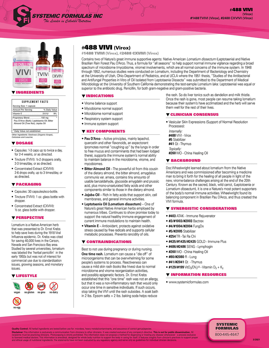 Systemic Formulas Bio Challenge #488 VIVI Virox Immune Support - 30 Capsules - image 4