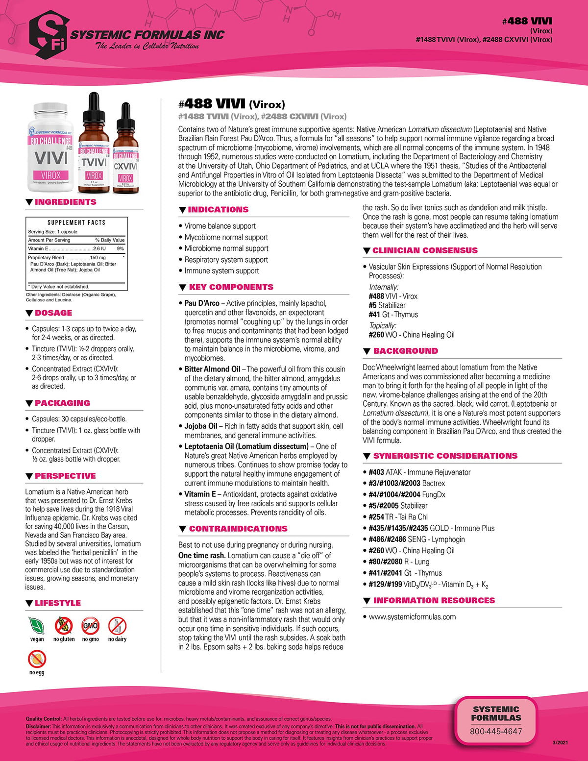 Systemic Formulas Bio Challenge #488 VIVI Virox Immune Support - 30 Capsules - image 4