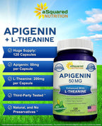 aSquared Nutrition Apigenin 50mg & L-Theanine 200mg - 120 Capsules - image 2