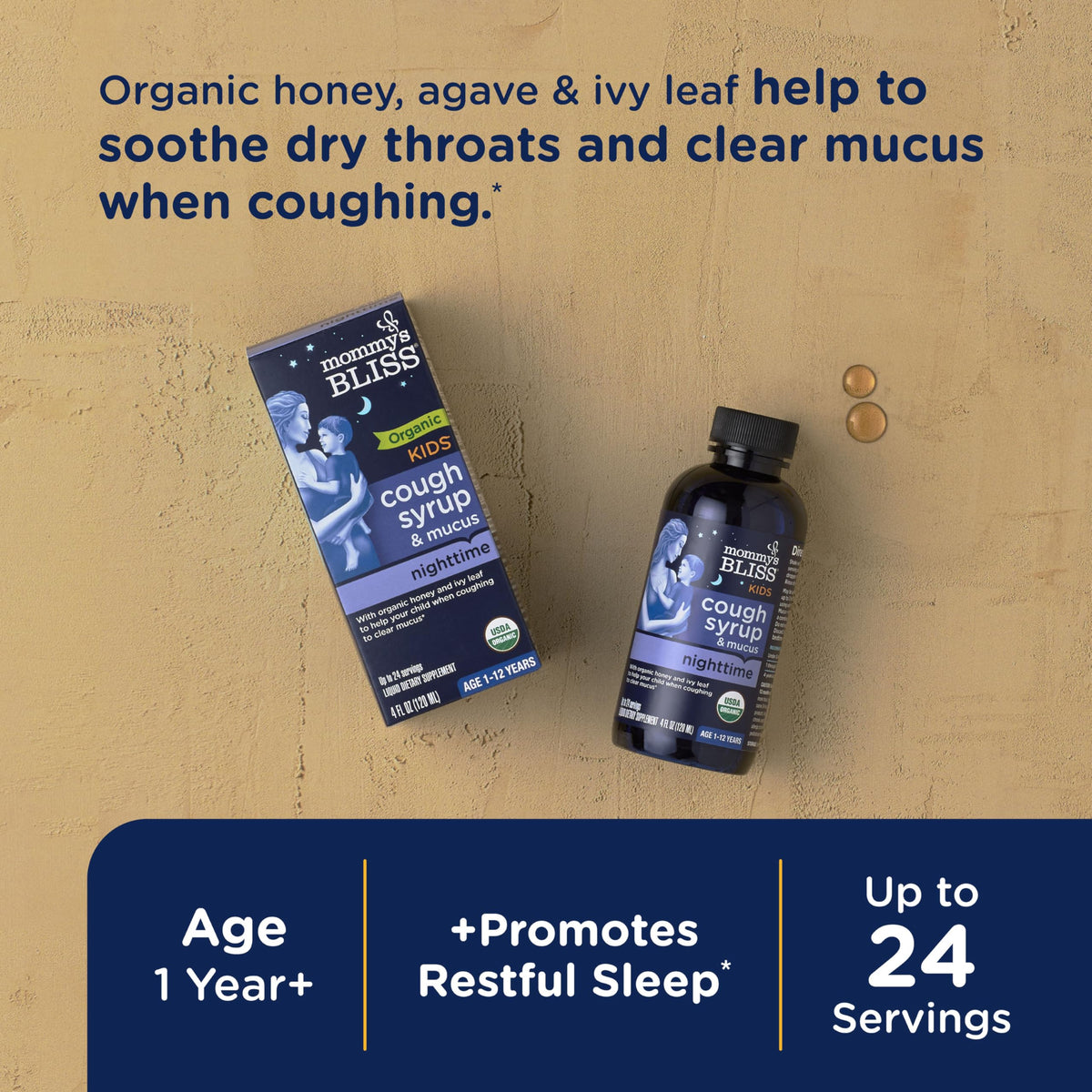 Mommy's Bliss Kids Organic Cough & Mucus Nighttime - 4 Fl Oz - image 2