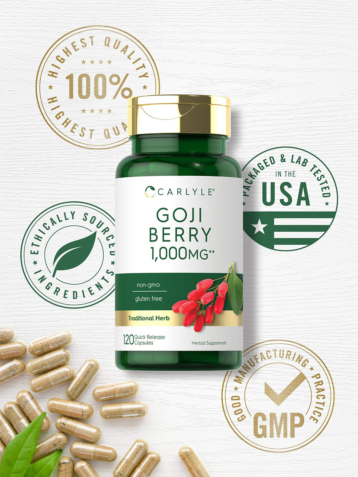 Carlyle Goji Berry - 120 Capsules - image 5