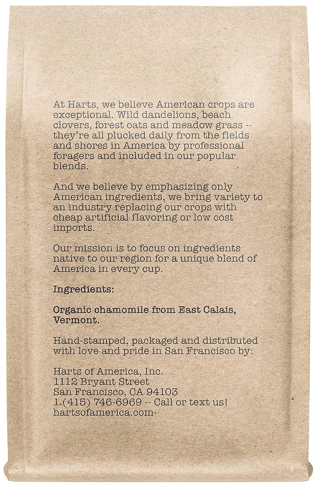 Harts of America Organic Chamomile, Eco-Conscious Zip Pouch, Caffeine - image 3