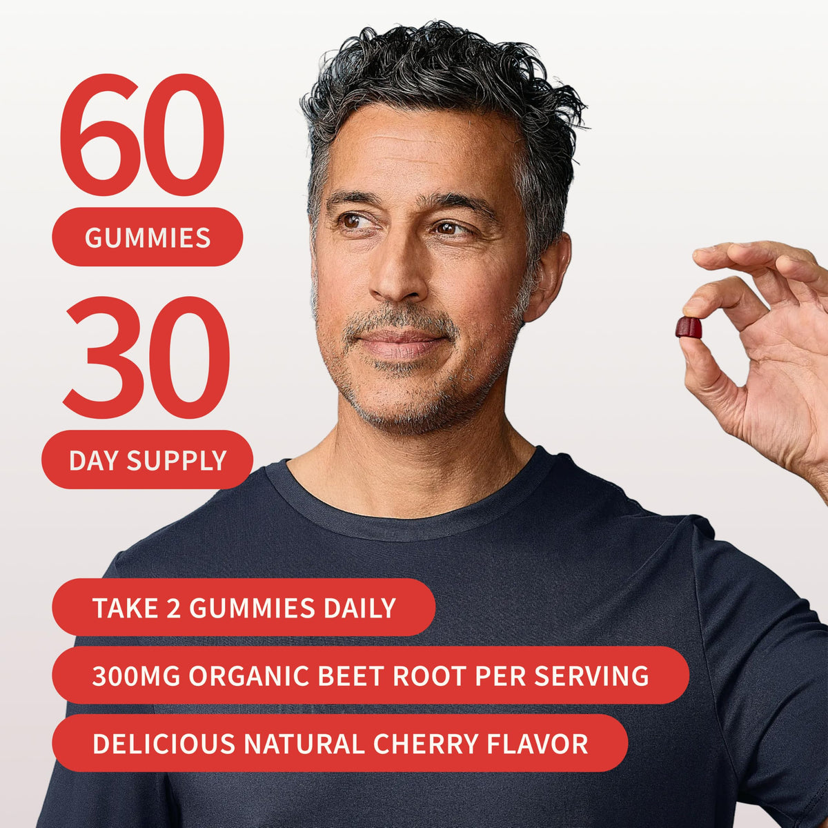 Snap Supplements Nitric Oxide Beet Root Gummies Cherry - 60 Gummies - image 5