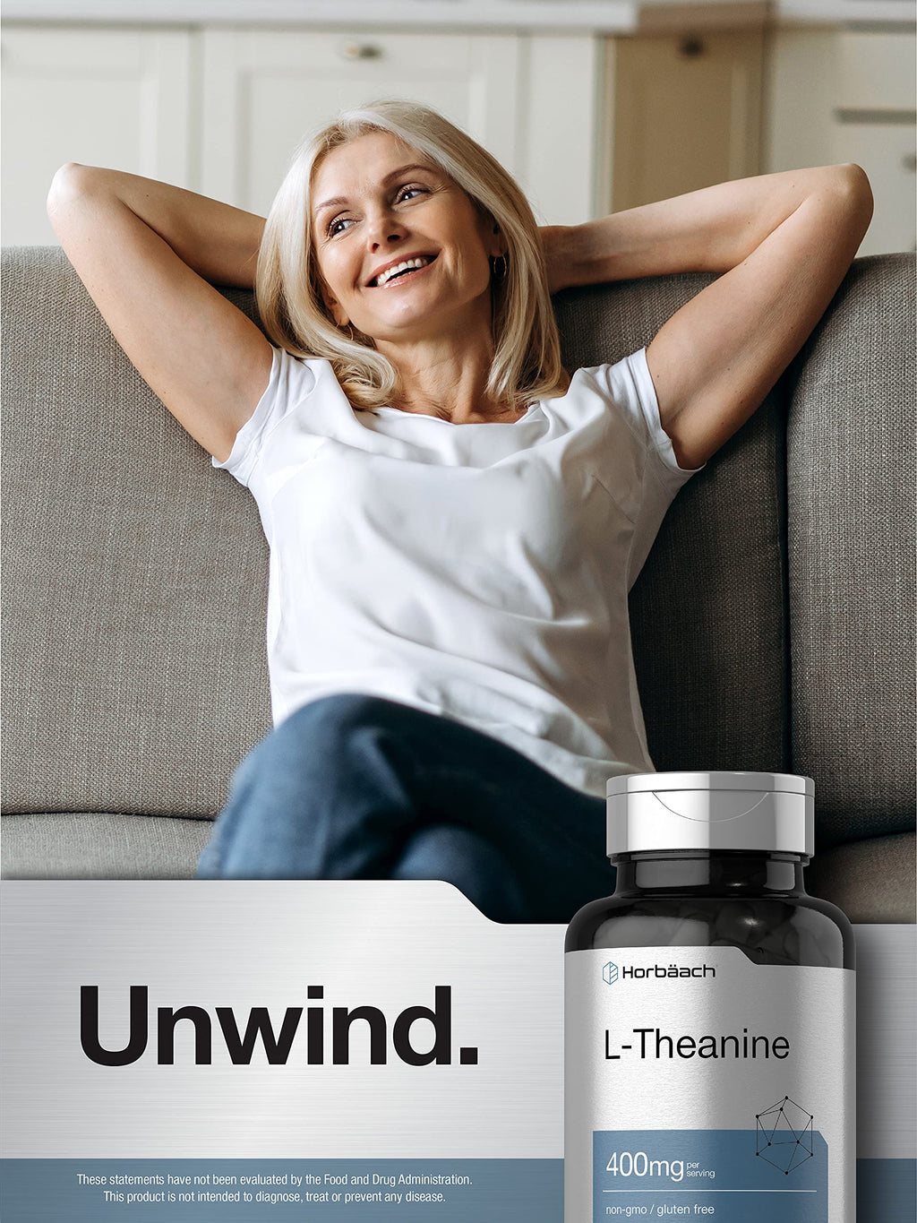 Horbäach HORBAACH Capsules L Theanine 400Mg Gluten Free Bottle N