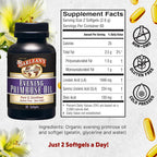 Barlean's Evening Primrose Oil Softgels with GLA - 60 Softgels - image 2